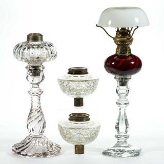 ASSORTED PATTERN PEG LAMPS, LOT OF FOUR
