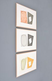 3 Robert Mangold FRAMES & ELLIPSES Etchings, Triptych