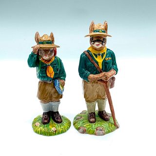 Pair of Royal Doulton Bunnykins Boy Scout Figurines