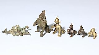 6 Rare Baby Krishna Statues, Circa 1750-1900