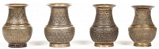 4 Rare Ornate Bronze Ceremonial Batuka Water Containers