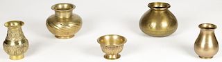 4 Nepalese Water Containers/Daul Bowl