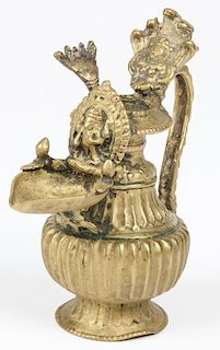 Fine 19th C. Bronze Oil Lamp (Sukunda)