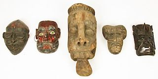 Group of 5 Ethnographic Masks