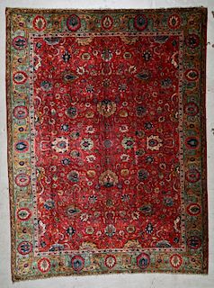 Antique Continental Sultanabad Style Wool Rug: 8'8'' x 11'6''