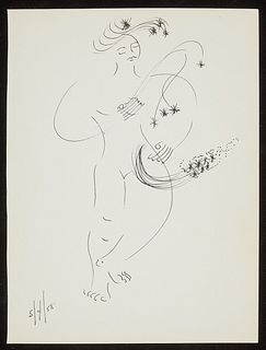 Irene Pereira Drawing Nude Dancing Figure 1958