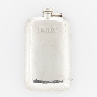 Art Deco Style Sterling Silver Flask