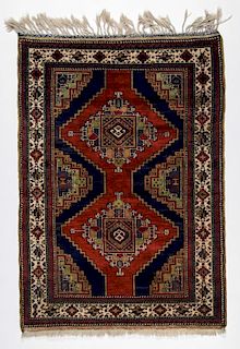 Vintage East Anatolian Kars Rug: 3'9'' x 5'6'' (114 x 168 cm)