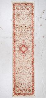 Fine Persian Style Wool and Silk Rug: Size: 2'8'' x 11'1''