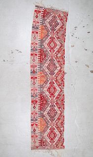 Semi-Antique Turkish Kilim Panel: 3' x 12'3'' (91 x 373 cm)