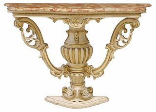 ITALIAN LOUIS XV STYLE MARBLE-TOP CONSOLE TABLE