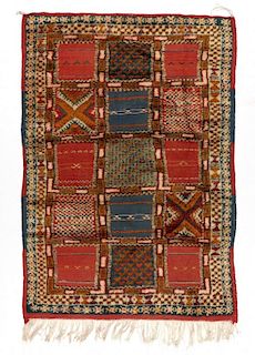 Vintage Moroccan Mixed Weave Rug: 3'8'' x 5'4'' (112 x 163 cm)