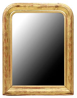 FRENCH LOUIS PHILIPPE PERIOD GILTWOOD MIRROR, 42" X 31.5"