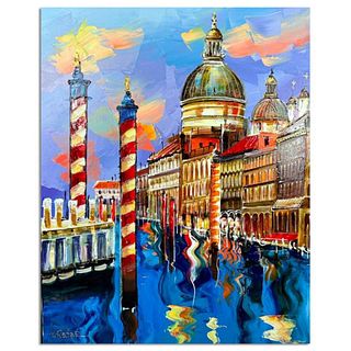 Yana Rafael "I Fell in Love in Venice" Hand Signed Original Painting on Canvas with Letter of Authenticity.