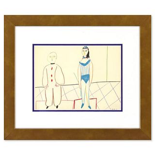 Pablo Picasso (1881-1973), "La Comedie Humaine 30.1.54.I" Framed Lithograph on Paper, with Letter of Authenticity.