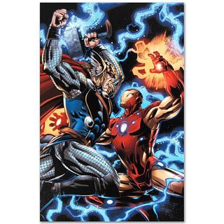 Marvel Comics "Iron Man/Thor #3" Numbered Limited Edition Giclee on Canvas by Scot Eaton with COA.