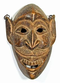 Carved Wooden Mask, Garwhal or Himachal Pradesh, Northern India, 19/20th C