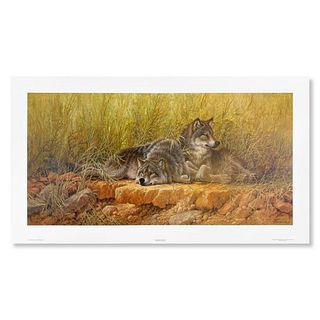 Larry Fanning (1938-2014), "End of Summer (Gray Wolves)" Hand Signed Limited Edition Lithograph with letter of authenticity.