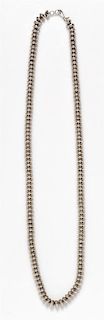 A Silver Bead Necklace, 54.70 dwts.