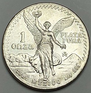 1985 Mexican Libertad 1 ozt .999 Silver 