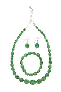 Mojave Turquoise Necklace, Bracelet, & Earrings