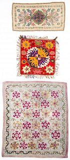 3 Old Central Asian Embroidered Textiles