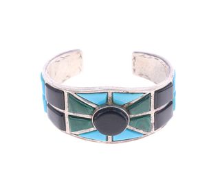 Amazing C. 1990's Navajo Inlaid Bracelet