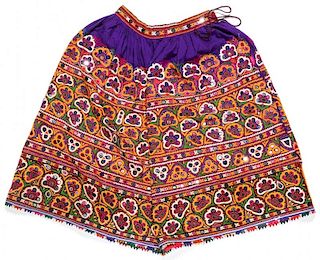 Old Heavily Embroidered Kutchi Skirt, India