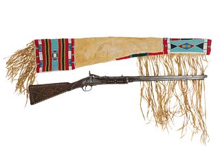 Rare Crow Beaded Scabbard & 1866 Tacked Carbine