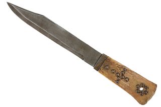 Rare Large Comanche Sheffield Bone Bowie Knife