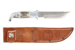 R.H. Ruana Skinner Knife & Leather Scabbard