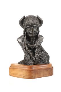 Montana A. Olver "Native Shaman" Bronze Sculpture