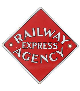 Railway Express Agency Porcelain Enamel Sign 1930s