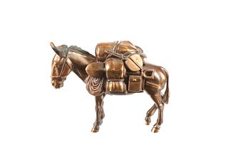 MIAO Two Piece Miners Pack Donkey Sculpture c1964