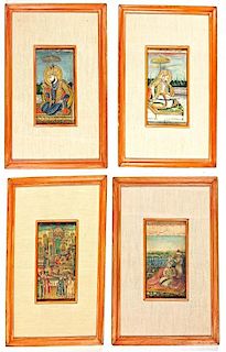Four Indian Miniature Paintings on Paper