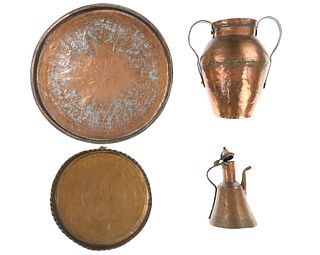 Turkish Dovetailed Hammered Copper Serving Set