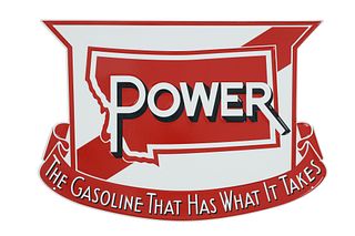 Embossted Montana Power Gas Porcelain Sign