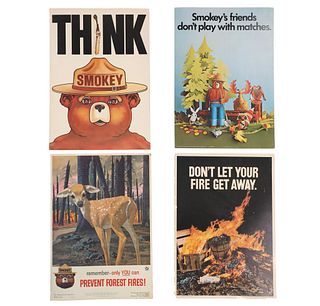 Smokey The Bear Cardstock Posters 1961-1974 (4)