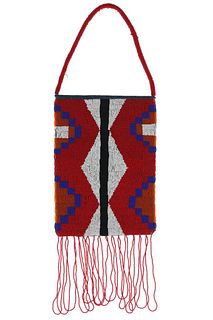 Northern Plains Indians Beaded Trade Cloth Purse