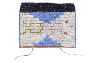 20th C. Sioux Beaded Tipi Possible Bag