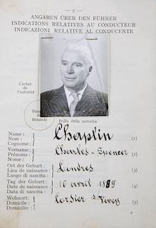 CHARLIE CHAPLIN INTERNATIONAL DRIVER'S LICENSE
