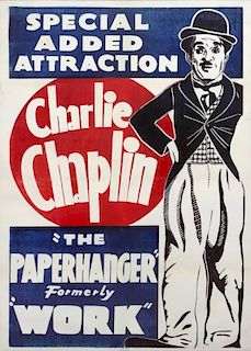 CHARLIE CHAPLIN THE PAPERHANGER FRAMED POSTER