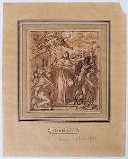ITALIAN SCHOOL: GIVING ALMS; FIGURE AND ANGEL; AND STUDY OF AN ANGEL