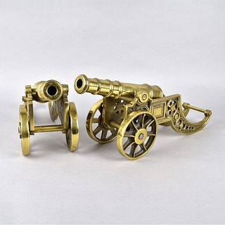 Edwardian Style Brass Cannons