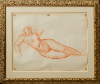 ATTRIBUTED TO ANDRÉ DERAIN (1880-1954): RECLINING FIGURE