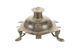12th Century AD Bronze Oil Lampstand Tripod Base