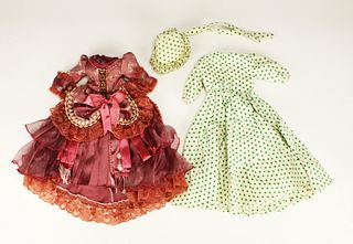 TWO GWTW STYLE DOLL DRESSES
