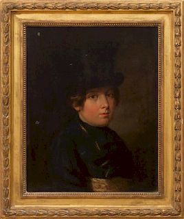 CONTINENTAL SCHOOL: PORTRAIT OF A BOY IN A TOP HAT