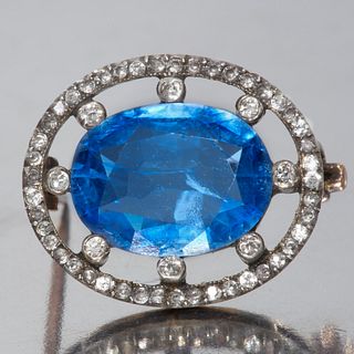 BELLE EPOQUE BLUE AND WHITE SAPPHIRE BROOCH