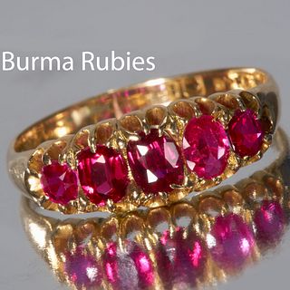 BURMA RUBY 5-STONE RING